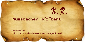 Nussbacher Róbert névjegykártya